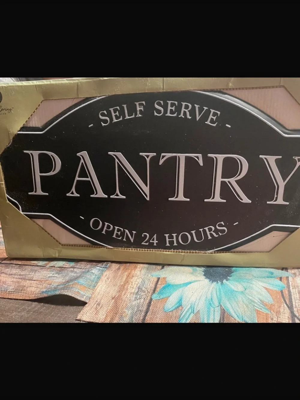 Self Serve Pantry Sign - Black Decorative Wall Plaque